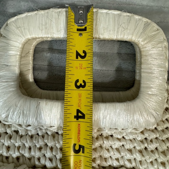 Vintage Cream Hollywood of Shagee California Mini  Straw Handbag Purse 1960s - Picture 9 of 9